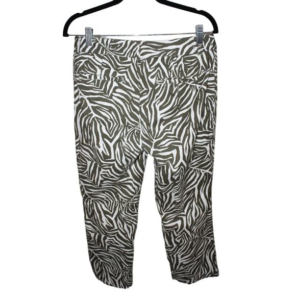 Jones New York Women's Pants 4 Zebra Animal Print Stretch Straight Leg Mid Rise - Picture 2 of 6